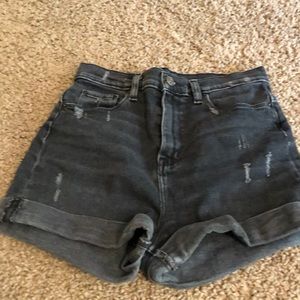BDG black distressed denim shorts 28
